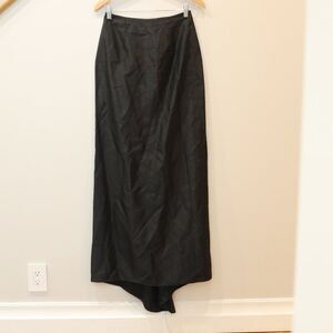 VINTAGE JESSICA MCCLINTOCK tafetta maxi skirt black straight 4 fairy whimsy goth
